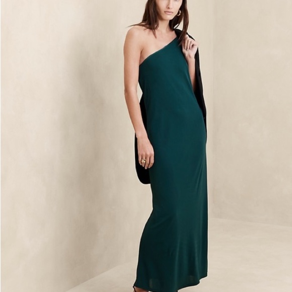 Banana Republic One-Shoulder Teal Dress